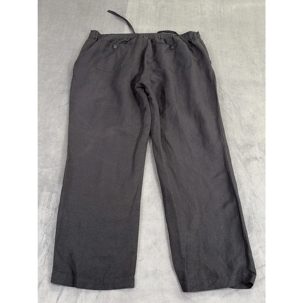 Cubavera Linen Blend Drawstring Pants Mens X-Large Waist 40/42 Black Charity